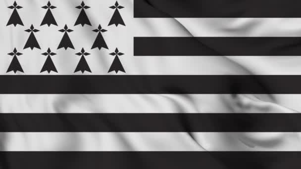 Flag Brittany High Quality Resolution — Vídeos de Stock