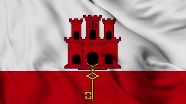 Flag Gibraltar High Quality Resolution — Stockvideo