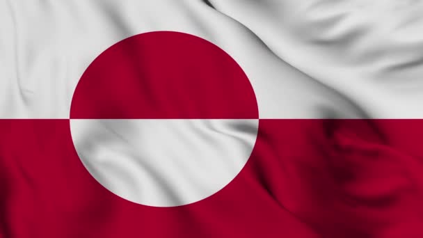 Bandera Groenlandia Resolución Alta Calidad — Vídeos de Stock