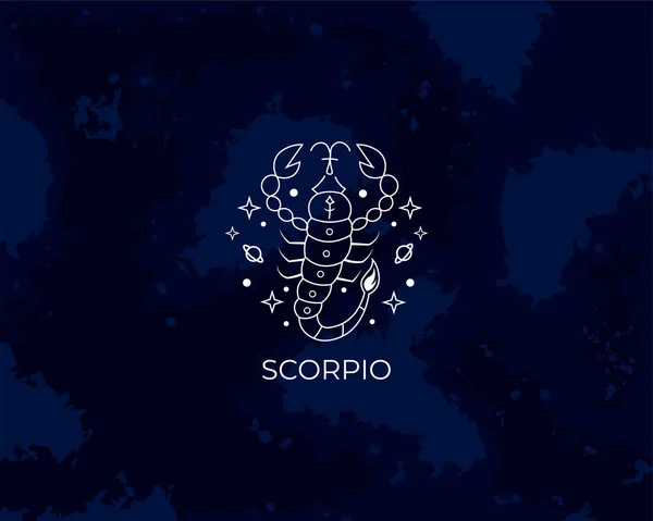 Скорпион Знаки Зодиака Фоне Космоса Векторная Иллюстрация — стоковый вектор