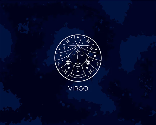 Дева Знаки Зодиака Фоне Космоса Векторная Иллюстрация — стоковый вектор