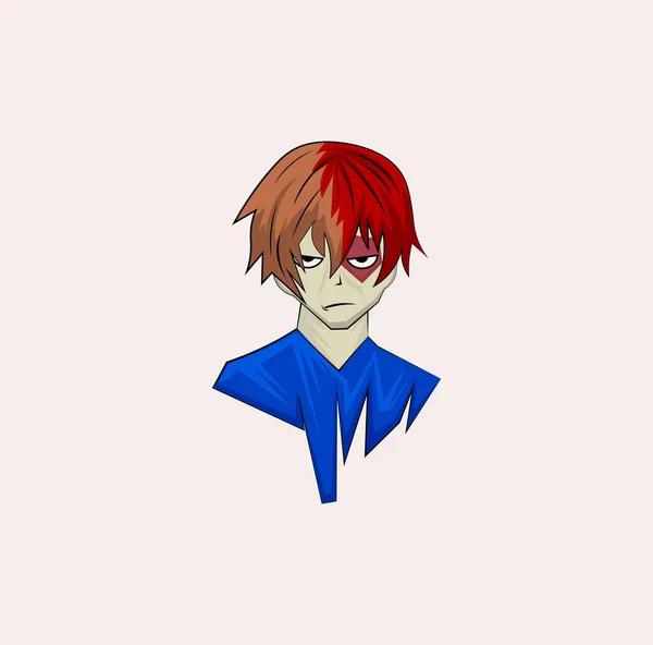 Anime çocuk güzel bir stilde. Düzenlenebilir şablon. Her ihtiyaç için mükemmel.