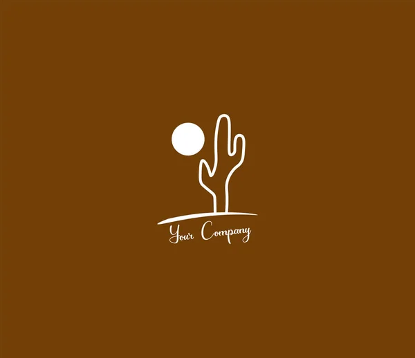 Kaktüs logosu minimalist tasarım. vektör Resimleri