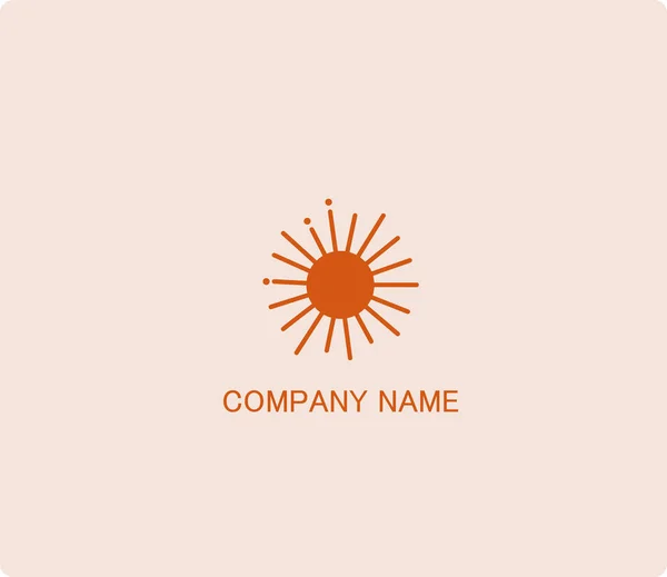 Mooi Logo Met Een Oranje Zon Kant Klare Template Voor — Stockvector