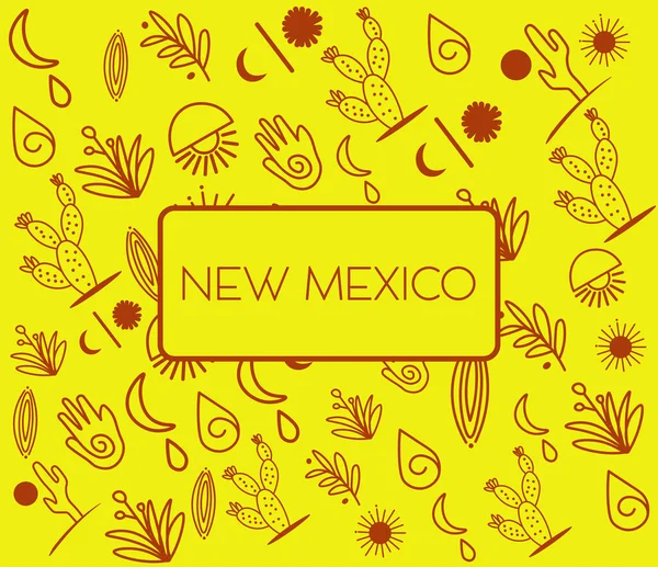 New Mexico eyaletinin teması üzerine güzel bir illüstrasyon.