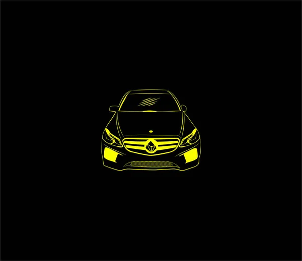Otomotiv Logo Şablonu. Konsept spor araç silueti ile otomatik araba logosu tasarımı