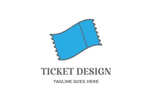 Einfache Minimalistische Flying Ticket Paper Logo Design Vector — Stockvektor