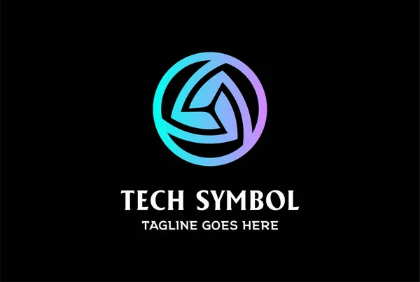 Circular Futurista Triângulo Cadeia Logo Design Vector —  Vetores de Stock