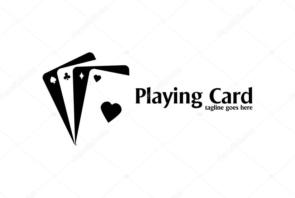 Simple Minimalist Vintage Poker Playing Card for Gamble Bet Casino Sport Club Logo Design Vector