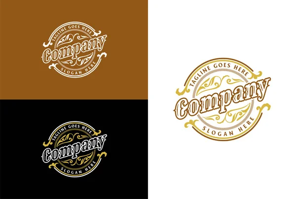 Insigne Steampunk Vintage Circulaire Emblème Étiquette Logo Design Vector Insigne — Image vectorielle