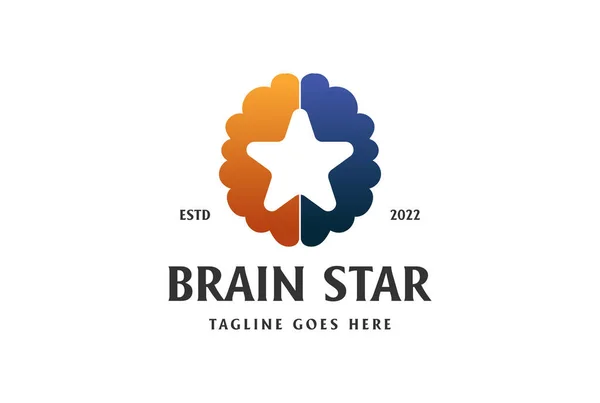 Moderner Brain Star Feind Bildung Wissenschaft Nachhilfe Oder Künstlich Intelligentes — Stockvektor
