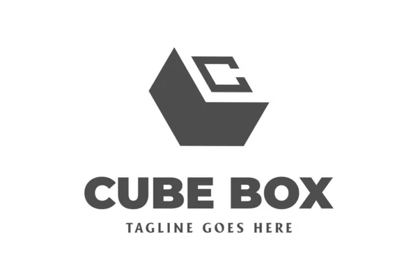 Einfacher Minimalistischer Buchstabe Für Cubic Cube Box Für Verpackung Oder — Stockvektor