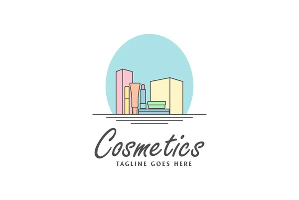 Coloré Beauté Femme Fille Cosmétique Soins Logo Design Vecteur — Image vectorielle