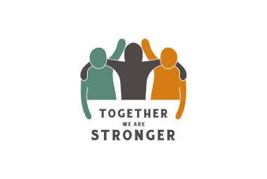 Humans Hugging Together for Team Club Unity Community Charity Foundation Logo Design Vector