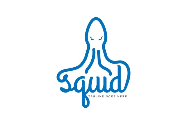 Simple Minimalist Ocean Squid Octopus Tentacles Typ Czcionki Tekstowej Typografia — Wektor stockowy