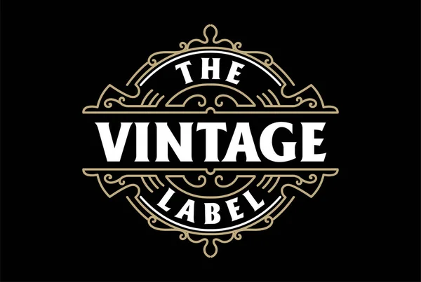 Retro Vintage Hipster Steampunk Badge Emblem Label Logo Design Vector — Stock Vector