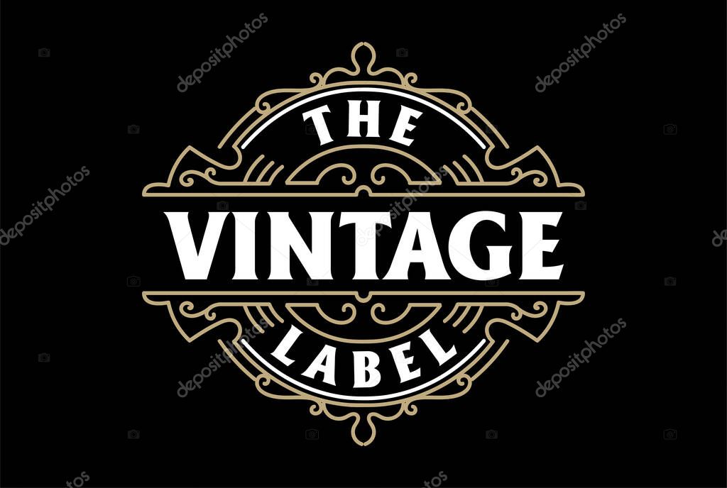 Retro Vintage Hipster Steampunk Badge Emblem Label Logo Design Vector