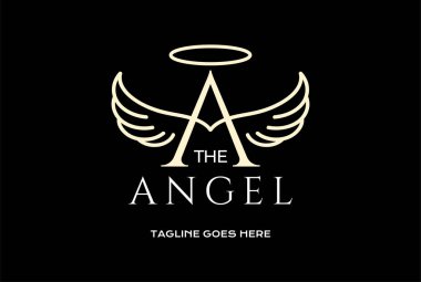 Golden Initial Letter A with Wings for Angel Logo Design Vector