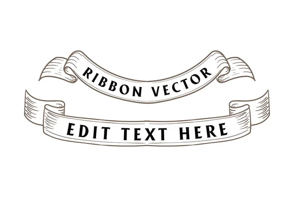 Vintage Retro Old Classic Ribbon Ornament Vector Illustration — Stock vektor
