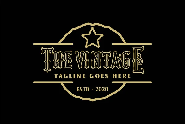 Classic Vintage Retro Label Badge Logo Design Pour Vêtements Tissu — Image vectorielle