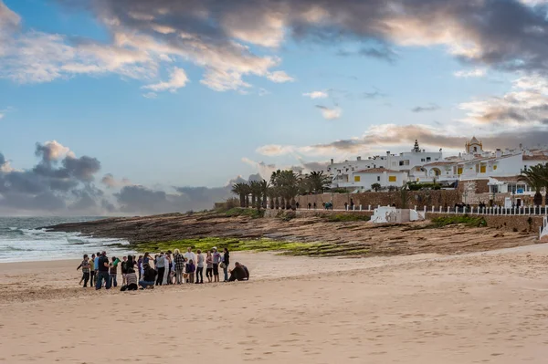 Beach City View Praia Luz Algarve Portugal — Stockfoto