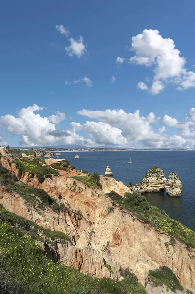 Rocky Coast Ponta Piedade Lagos Algarve Portugal — Fotografia de Stock