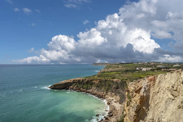 Paisagem Com Costa Rochosa Perto Luz Algarve Portugal — Fotografia de Stock