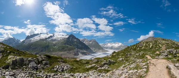 Paysage Près Riederalp Avec Patrimoine Naturel Mondial Glacier Aletsch — Photo