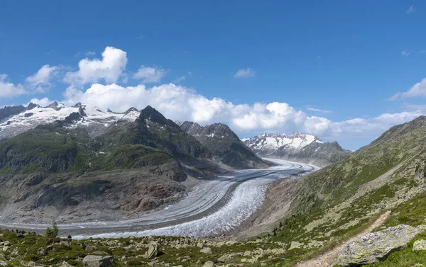 Krajina Blízkosti Obce Riederalp Ledovcem Aletsch — Stock fotografie
