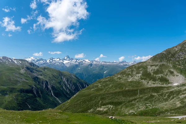 Alpská Krajina Průsmyku Nufenen Horou Finsteraarhorn Ulrichen Valais Švýcarsku — Stock fotografie