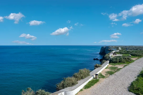 Sagres Erődítményének Fala Portugáliai Ponta Sagres Sziklán — Stock Fotó