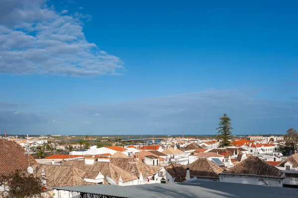 Uitzicht Daken Van Het Oude Centrum Van Tavira Met Achtergrond — Stockfoto