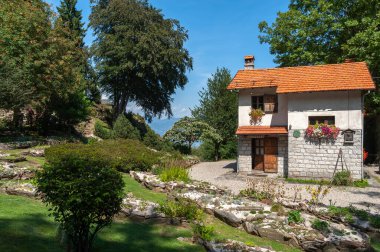 Park Giardino Botanico Alpinia near Stresa. Stresa is a town in Piedmont in northern Italy