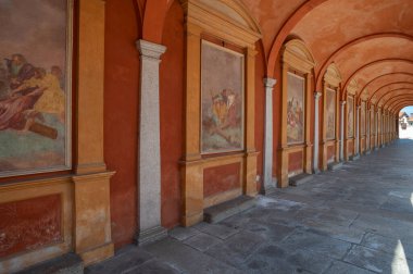 Cloister of the Church of SS Gervasio and Protasio in Baveno. Baveno is a town in Piedmont in northern Italy