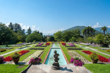 Botanical Gardens of Villa Taranto in Verbania. Verbania is a town in the province of Piedmont in northern Italy clipart