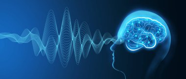 Beyin dalgaları, EEG, beyin aktivitesi, teknoloji geçmişi. 3B Görüntü