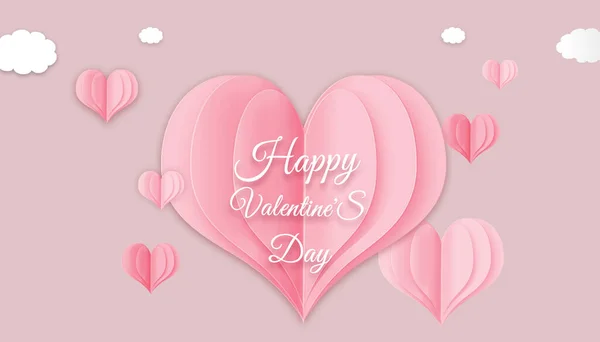 Happy Valentinstag Hintergrund Rosa Fliegende Herzen Auf Rosa Hintergrund Illustration — Stockfoto