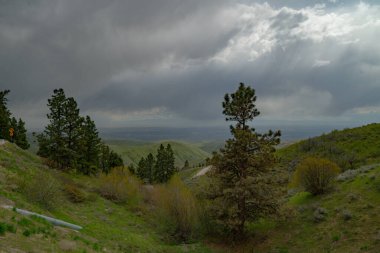 Boise Ulusal Ormanı 'nın eteklerine doğru bir fırtına yaklaşıyor.