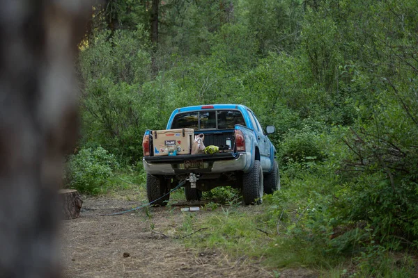 Toyota Tacoma Campsite Camping Equipment Truck Bed — ストック写真