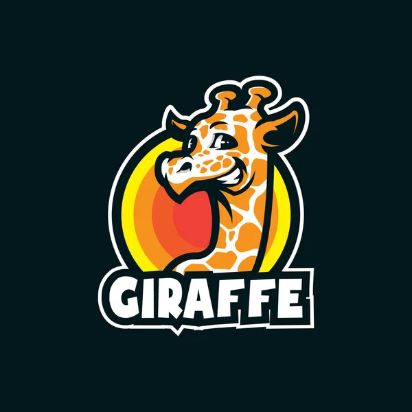 Vecteur Conception Logo Mascotte Girafe Avec Style Concept Illustration Moderne — Image vectorielle