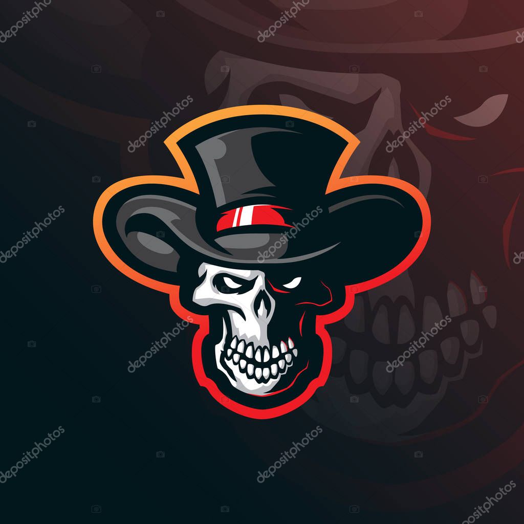 Skull mascot logo design vector with modern illustration concept style for badge, emblem and t shirt printing. skull head illustration.