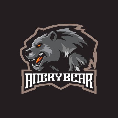 Bear mascot logo design vector with modern illustration concept style for badge, emblem and t shirt printing. Angry bear illustration for sport and esport team.