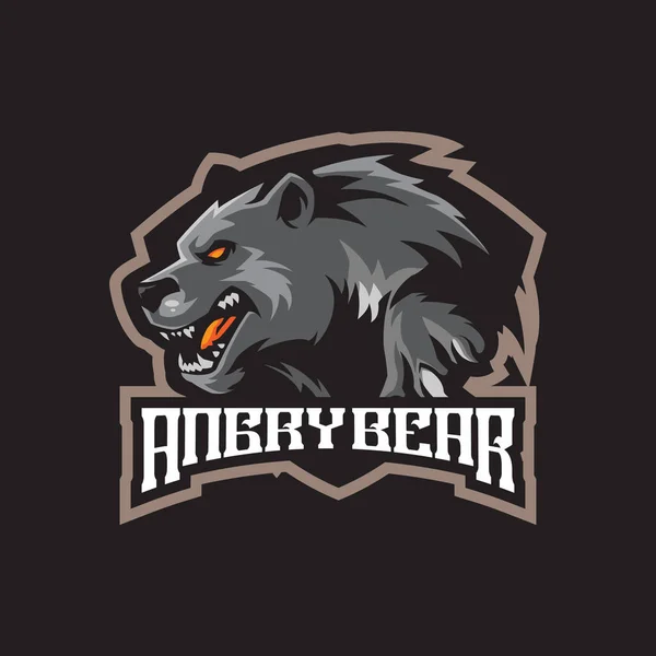 Bear Mascot Logo Design Vector Modern Illustration Concept Style Badge — Stockvector