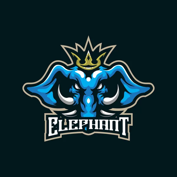 Elephant Mascot Logo Design Vector Modern Illustration Concept Style Badge — ストックベクタ