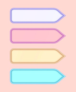 Dört yatay ok şablonu dizayn, metin kutuları ve afiş çerçevesi