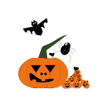 Cadılar Bayramı için oyulmuş korkunç yüzlü balkabağı..