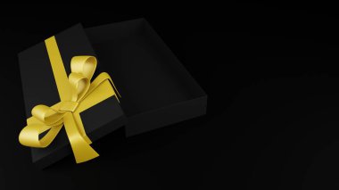 Kara hediye kutusu. 3d hazırlayıcı