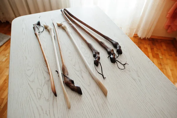 Set Large Wooden Shoe Spoon — Stock Fotó