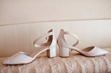 Wedding bride shoes. Her happy day.