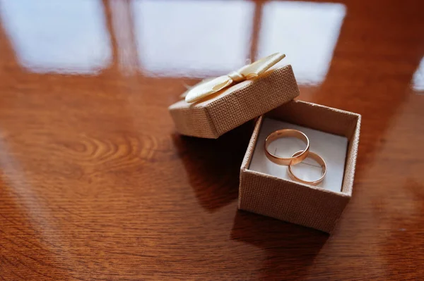 Wedding Rings Box Happy Day — 图库照片
